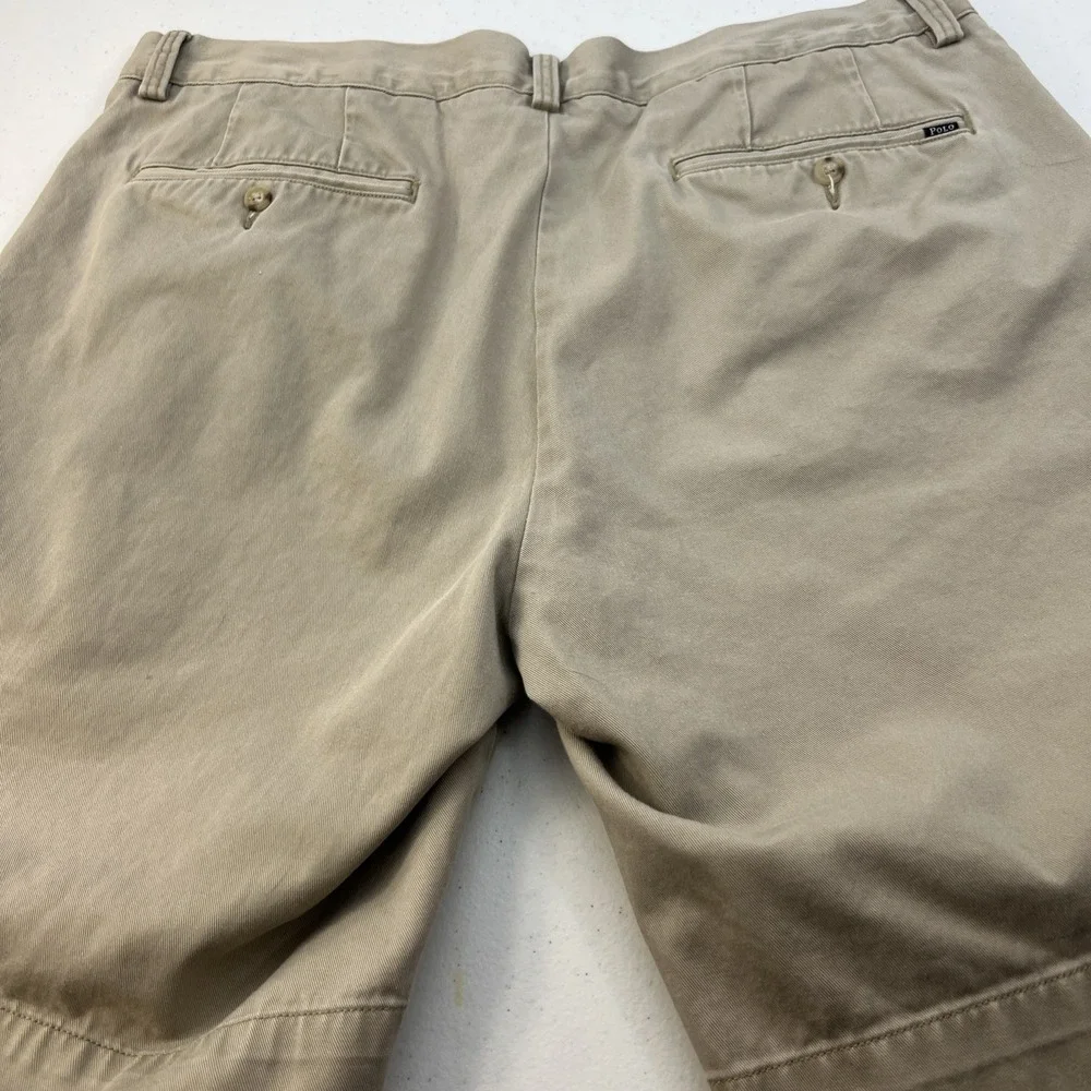 Polo‎ Ralph Lauren Classic Fit Khaki 100% Cotton Short Preppy Golf Size 36
